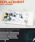 Plug And Play Refrigerator LED Light Replacement With Housing For Ceiling Right Side Easy Install Fits WRS322 And WRS325 Series Fridges Main LED Control Board Included, shown with circuit board and housing.