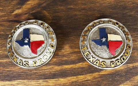 Pack Of Six Rustic Western Texas Flag Drawer Knobs Hand Painted Lone Star Cabinet Hardware For Down South Furniture Makeovers Featuring Mighty Fine Yeehaw Country Charm, showing two Texas flag knobs.