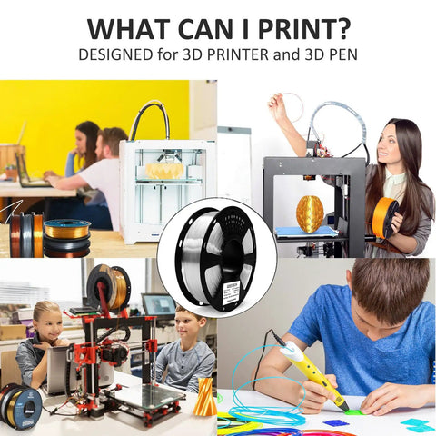 Go-To Clear PLA Filament 1.75 Mm For 3D Printing, Effortless Feeding And Crisp Transparency, No Stress Setup For Bold Makers, One Kilogram Spool Ready To Roll in use with 3D printers and pens.