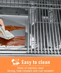 Universal Grill Grease Tray With Catch Pan Replacement For 3 4 5 Burner Gas Grills, shown being cleaned with a cloth.