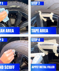 Pro Level DIY Wheel Restoration Kit Fixes Gnarly Curbside Scrapes Corrosion And Scratches Easily Restores alloy rim cleaning and repair steps.