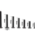 Premium M6 X 35mm Black Socket Cap Screws And Barrel Nuts Kit Includes Hex Key designed for crib and bed frame assembly showing size comparison.