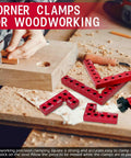 Corner Clamp For Woodworking 90 Degree Right Angle Clamp Set Of Eight Aluminum Alloy in use on a wooden board