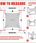 10 By 13 Foot White Sun Shade Sail Rectangle Canopy Awning Fabric Cloth With UV Block UV Resistant No Fuss Easy Setup Guide