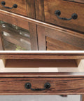 Image of Straight Up Vintage Black Bail Cabinet Pulls Super Durable Zinc Alloy Drawer Handles for Kitchen Cupboards on wooden drawers.