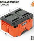 Front view of MODbox Medium Deep Tool Box With Beefy Heavy Duty Organizer Removable Tray Water And Debris Resistant Stackable Module