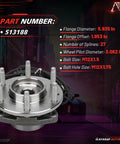 Pair Front Wheel Hub Bearing Assembly With Abs Sensor Fits Chevrolet Trailblazer Gmc Envoy Buick 6 Lug Replaces 513188 detailed view with specifications.