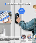 Game Changing Keyless Entry Fingerprint Smart Lock With Handle And Keypad For Us Doors, Android user unlocking with code.