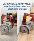 Heavy Duty Corded Toe Kick Circular Saw Delivers Knockout Flush Cuts And Quick Dial In Precision Depth Adjustments For Slick Cabinet Install And Floor Trim Work used for trim and baseboard projects.