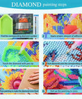 Step-by-step guide for 5D Diamond Painting Kit For Adults Heart Flower Design Easy To Use DIY Full Drill Gem Painting For Home Wall Decor