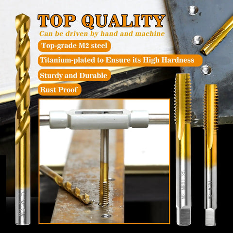 Hardcore M8x1.25 Tap And 6.75mm Drill Bit Set For Metalwork M2 HSS Drill And Tap Kit With Titanium Plating in action