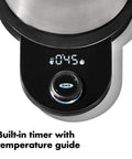 Dial display of Gooseneck Electric Kettle For Pour Over Coffee And Tea With Dialed In Temperature In One Degree Increments From 104 To 212 Fahrenheit