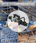Beefy Electric Rebar Cutter And Bender Kit With 1800W Pure Copper Motor in use on construction site, cutting and bending rebar.