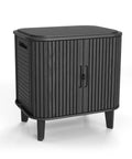 Velo 30 Gallon Outdoor Storage Cabinet with weather resistant resin construction and lockable wood look finish in graphite