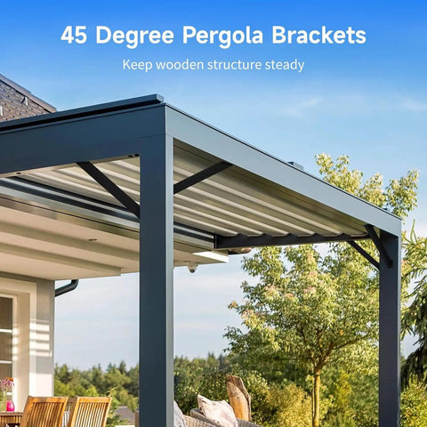 Heavy Duty 45 Degree Pergola Bracket Kit Eight Pack For Gazebos Treehouses Cabins And Terraces Corner Angle Brackets Connectors For Built To Last Tough As Nails Wooden Posts Outdoor Patio And Decking