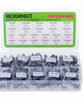 Pro Grade Aluminum Electrolytic Capacitor Assortment Kit featuring 22 values from 1UF to 100UF across 100V 250V and 400V ratings in organized case.
