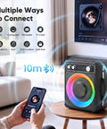 All In One Karaoke System With Two Wireless Microphones Portable Bluetooth Speaker For Home Parties And Outdoor Travel