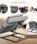 Electric Adjustable Bed Backrest With Easy To Use Remote 4 To 68 Degree Lift Universal Fit Any Mattress Fabric And Metal Frame