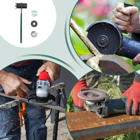 Ultra Rock Hard Angle Grinder Wrench Offering Zero Fuss Disc Changes And Sweet Grip On Stubborn Backing Nuts Making Your Grinding Repairs An Absolute Breeze Every Single Time in use with angle grinders.