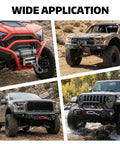 Wide application of Three Eighths Inch Winch Hook Heavy Duty Forged Steel With Safety Latch on various off-road vehicles.