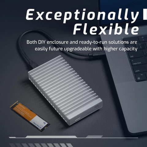 NVMe SSD Enclosure With USB4 Thunderbolt Compatibility, Aluminum Heat Sink, Ultra Fast Enclosure Only next to a laptop