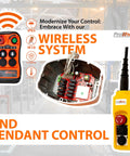 Wireless control system for Portable Electric Chain Hoist With 4000 Lbs Lifting Capacity And Wireless Remote, includes pendant.