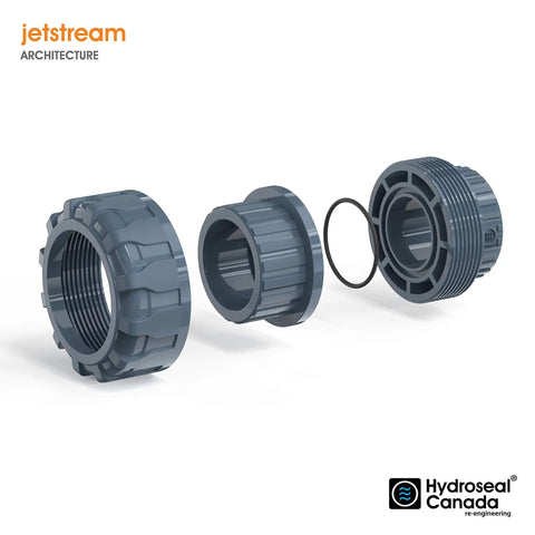 2 Inch PVC Union Pipe Fitting Socket To Socket Schedule 80 Grey With EPDM O Ring for quick disconnect plumbing setup