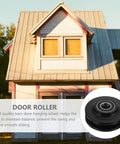 Heavy Duty Nylon Barn Door Track Wheels For Rock Solid Performance And Naturally Slick Gliding On Sliding Gates Or Interior Doors Built Tough To Last Heavy Duty Hardware close-up with a black nylon roller.