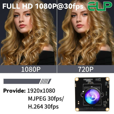 Low Light USB Camera Module With Starvis 0.0001 Lux, 1080P H.264 Web Cam quality comparison between 1080P and 720P