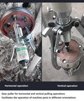 Heavy Duty Hydraulic Gear Puller Kit With Knockout Pulling Force Up To Fifty Ton Capacity for horizontal and vertical operations.