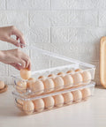 Clear Stackable Egg Organizer For Fridge Fits 14 Eggs BPA Free Plastic Storage Bin For Fridge Organization Durable No Mess