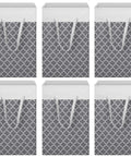 Six Pack 75L Large Collapsible Laundry Baskets with Reinforced Handles, Waterproof Freestanding Hamper Set in Gray for Dorms