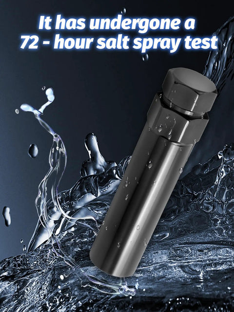 Tough As Nails Heavy Steel 6 Point Spline Lug Nut Tuner Socket Set For Busting Off Stubborn Wheels On Your Daily Driver Or Street Muscle Car In Record Time with water spray background.
