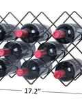 Top Shelf 10 Bottle Countertop Wine Rack With Rustic Metal Build Free Standing Storage Organizer For Kitchen Bar And Dining Space Clean Bronze Finish, holds 10 bottles.