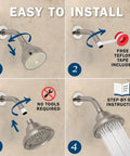 Installation steps for Ultimate Shower Head With Six Power Spray Patterns Including Mist For Real High Pressure Boost