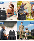 Insulated Cooler Backpack With Leakproof Lining And Double Deck Design For Travel Camping Picnics Beach Days 31L Holds 52 Cans
