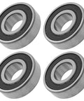 Upgrade Your Lawn Game With This Top Shelf 42C Deck Spindle Bearing Repair Kit Featuring Four Heavy Duty Ball Bearings. Close-up of four ball bearings.