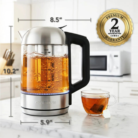 Digital Glass Electric Kettle With Temperature Control, 1.8L Cordless Tea Kettle, 7 Presets, Keep Warm, Auto Shut Off