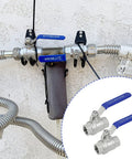 Installed 2 Pack One Half Inch Stainless Steel Ball Valve 304 Full Port NPT Female Beefy Heavy Duty Shut Off Valves With Blue Locking Handles