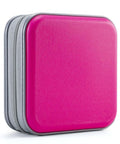 Solid Portable CD Case With 48 Capacity Disc Holder For Your Car Ride Or Home Hangout Easy DVD Storage Organizer in pink.