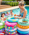 Woman by pool with Ultra Mini Portable Air Pump For Pool Floats And Air Mattress Wireless Inflator And Deflator Rechargeable Tiny Electric Pump