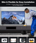 Built Tough Fiber Optic HDMI Cable 33 Ft Long In Wall CL3 Certified, slim and flexible for easy installation under a TV.
