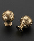 Champagne Bronze Cabinet Knobs 2 Pack Round Drawer Knobs For Dresser Kitchen Cabinets Bathroom Vanity Closet Doors 1 Inch Single Hole Hardware With Raised Fluted Grooves Vintage Style