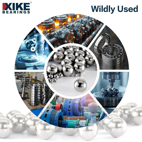 Shop Grade 3/8 Inch 304 Stainless Steel Bearing Balls 500 Pack Loose Polished Steel Spheres Rust Proof shown in industrial applications.