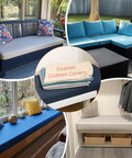 Custom Size Bench Cushion Cover Replaceable Cushion Cover With 80 Plus Colors For Indoor Outdoor Patio Use on various benches