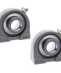 2-Pack 1 Inch Tapped Base Pillow Block Bearing Units SA205-16, cast iron, heavy duty, designed for rugged motion control.