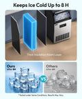 Straight Up Solid Commercial Ice Maker Makes 120 Lbs Daily Under Counter Design With A 33 Lb Storage Bin And Easy Water Filter Setup For House Parties That Gonna Run Super Chill with insulation comparison showing ice retention after 8 hours.