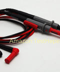 Insulated Silicone Adjustable Length Test Lead Set With Push And Pull Probes For Multimeter DMM 1000V 10A One Hand Use Friendly CAT II 1000V CAT III 1000V CAT IV 600V 1000mm Lead, red and black