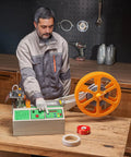 Pro Grade Automatic Webbing Cutting Machine With Adjustable Temperature And LCD Display in operation with technician