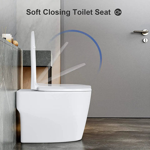 Built Different Square Bathroom Seat With Super Chill Soft Close Hinges and No Mess Quick Install Setup shown at side view.